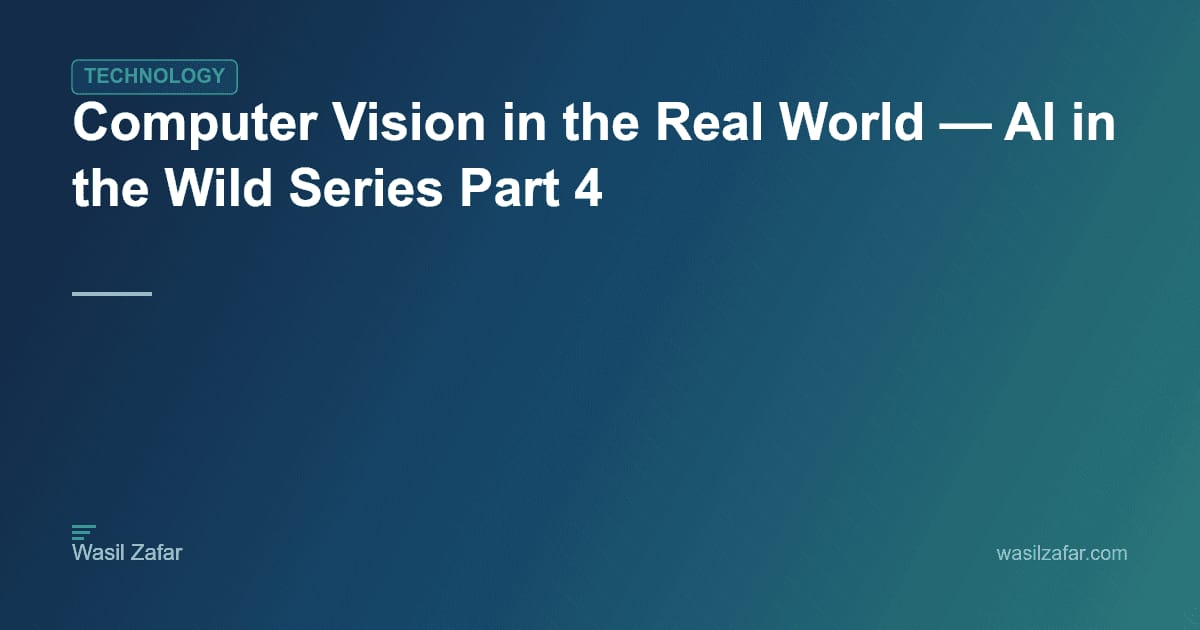 Computer Vision in the Real World — AI in the Wild Series Part 4 ...