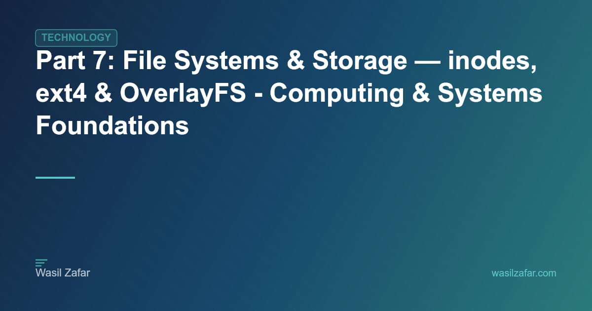 Part 7: File Systems & Storage — inodes, ext4 & OverlayFS - Computing ...