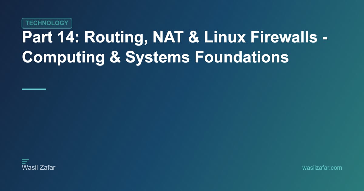 Part 14: Routing, NAT & Linux Firewalls - Computing & Systems Foundations