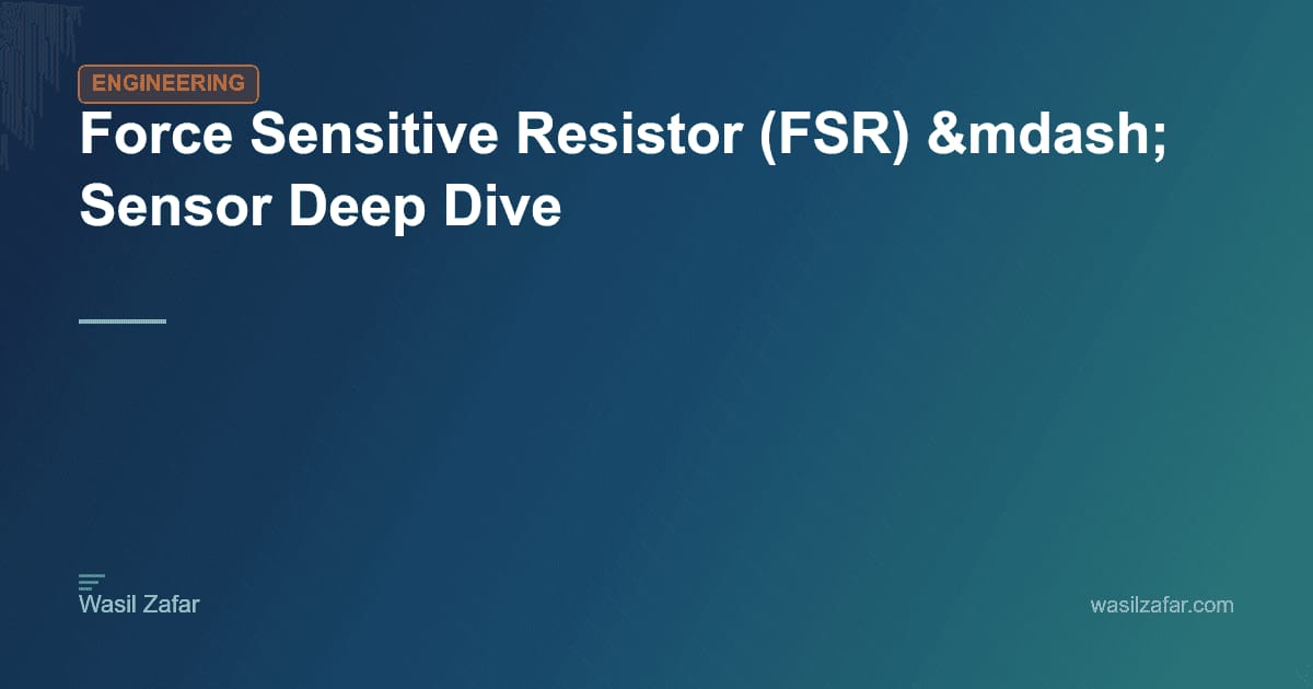 Fsr Sensor With Module Force Sensitive Resistor (FSR) — Sensor Deep Dive - Wasil Zafar