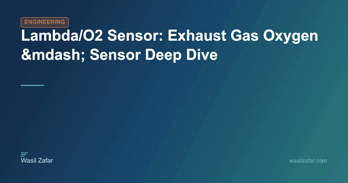 Lambda/O2 Sensor: Exhaust Gas Oxygen — Sensor Deep Dive - Wasil Zafar