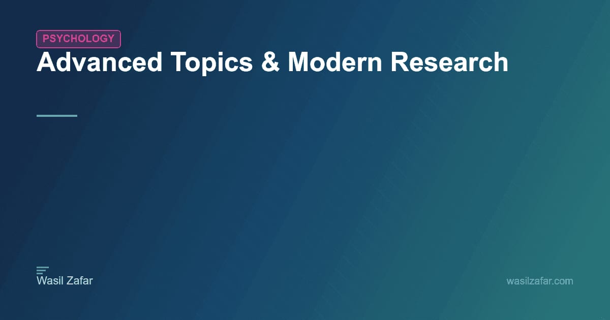 Advanced Topics & Modern Research - Wasil Zafar