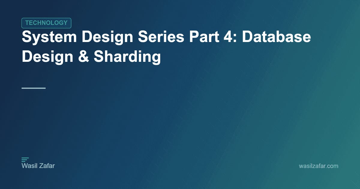 System Design Series Part 4: Database Design & Sharding - Wasil Zafar
