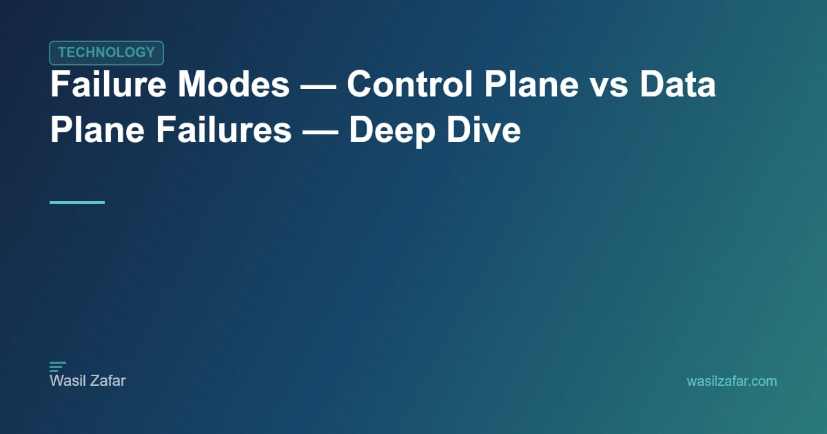 Failure Modes — Control Plane vs Data Plane Failures — Deep Dive ...