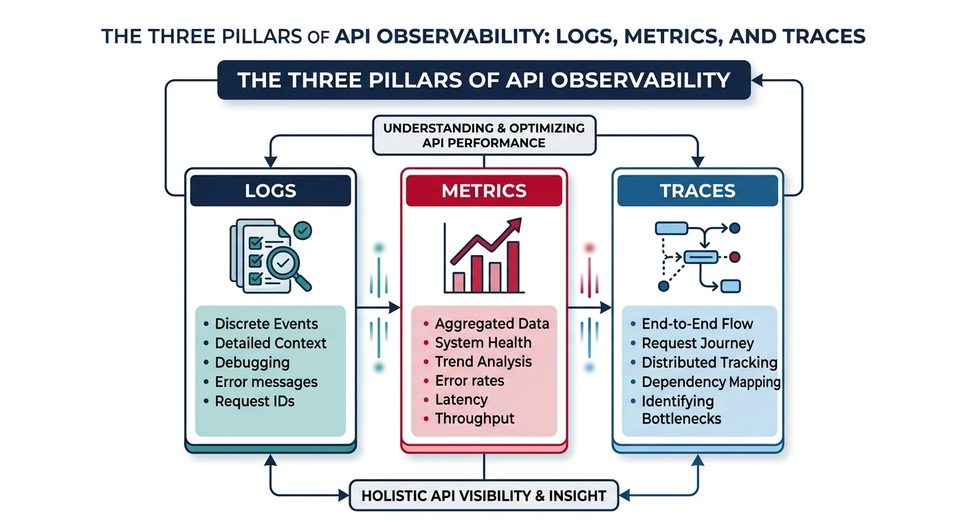 The three pillars of API observability: logs, metrics, and traces