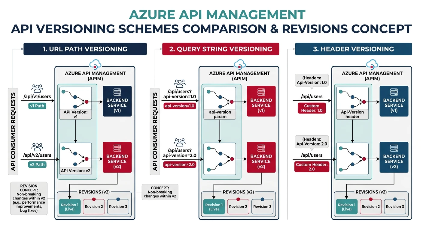 API versioning schemes: path, header, and query string approaches