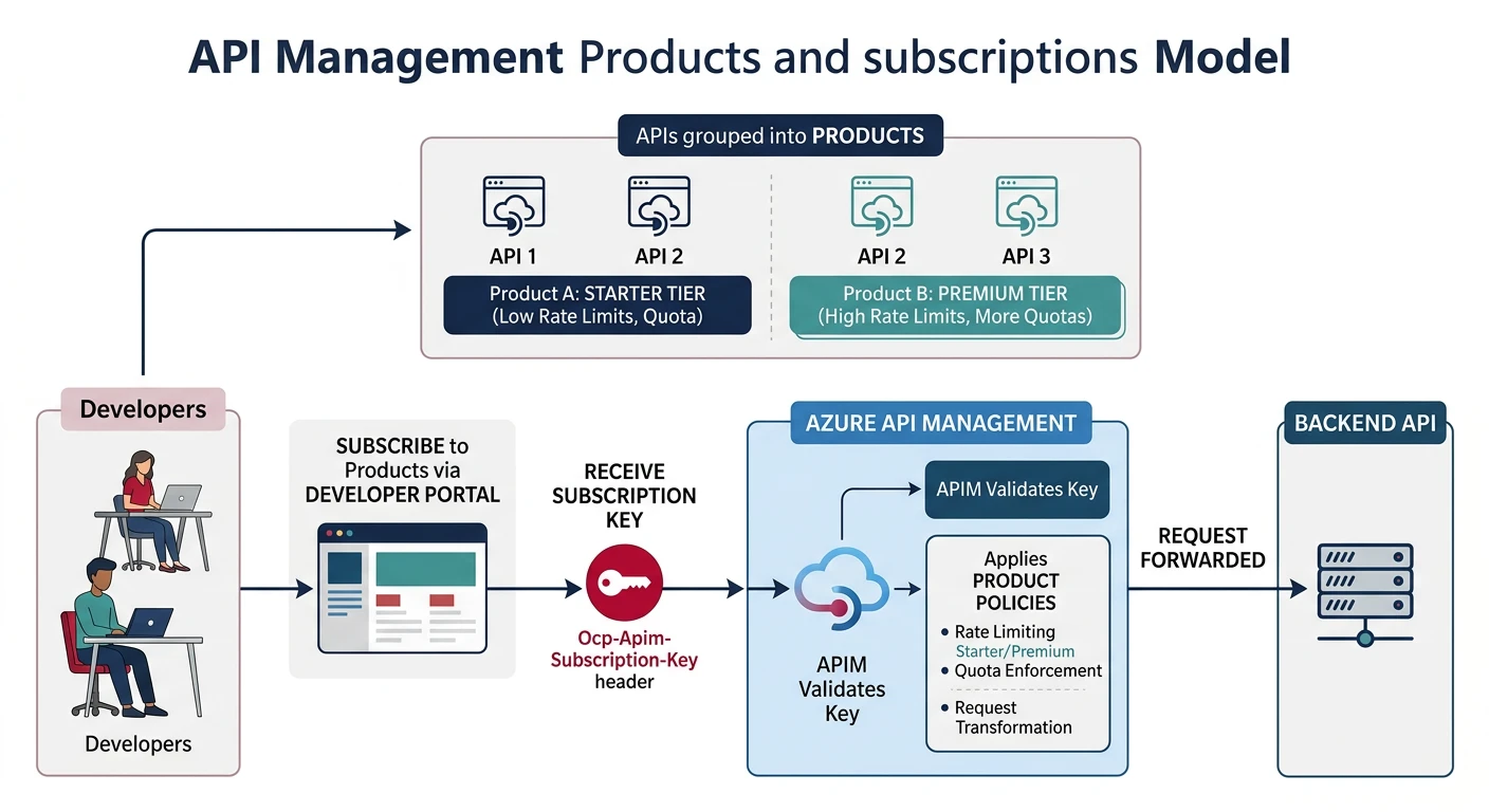 Azure APIM products and subscriptions model with API bundling