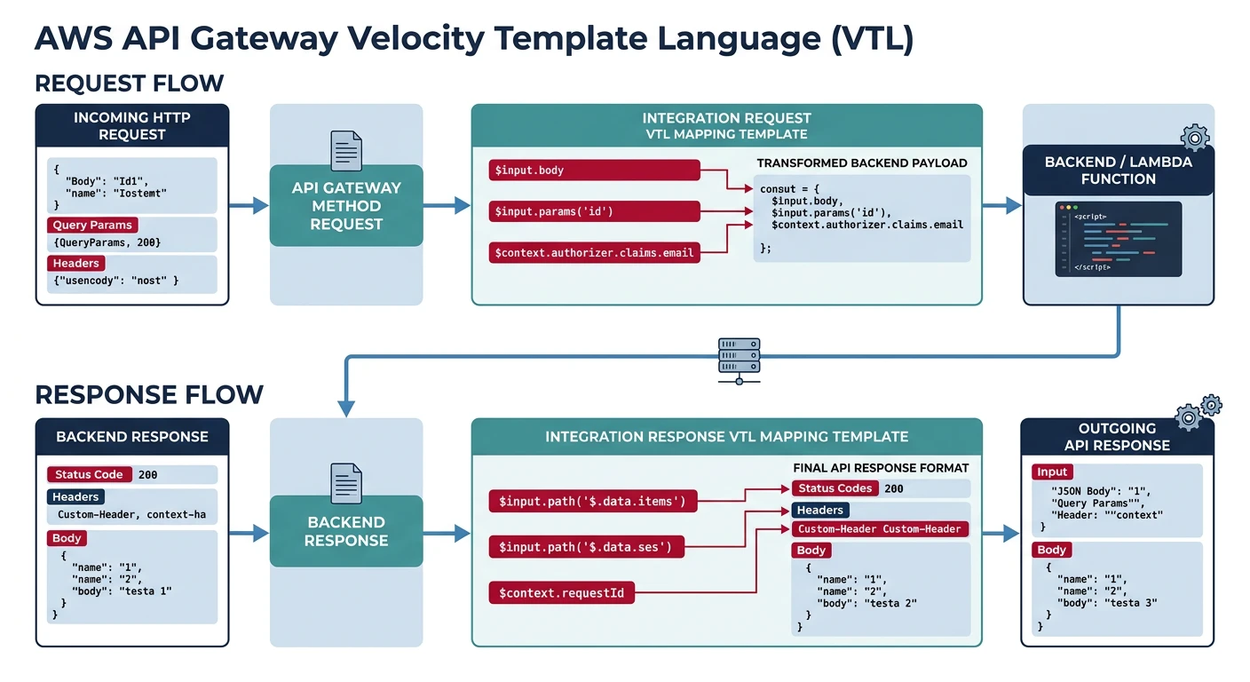 VTL request and response mapping template transformation flow