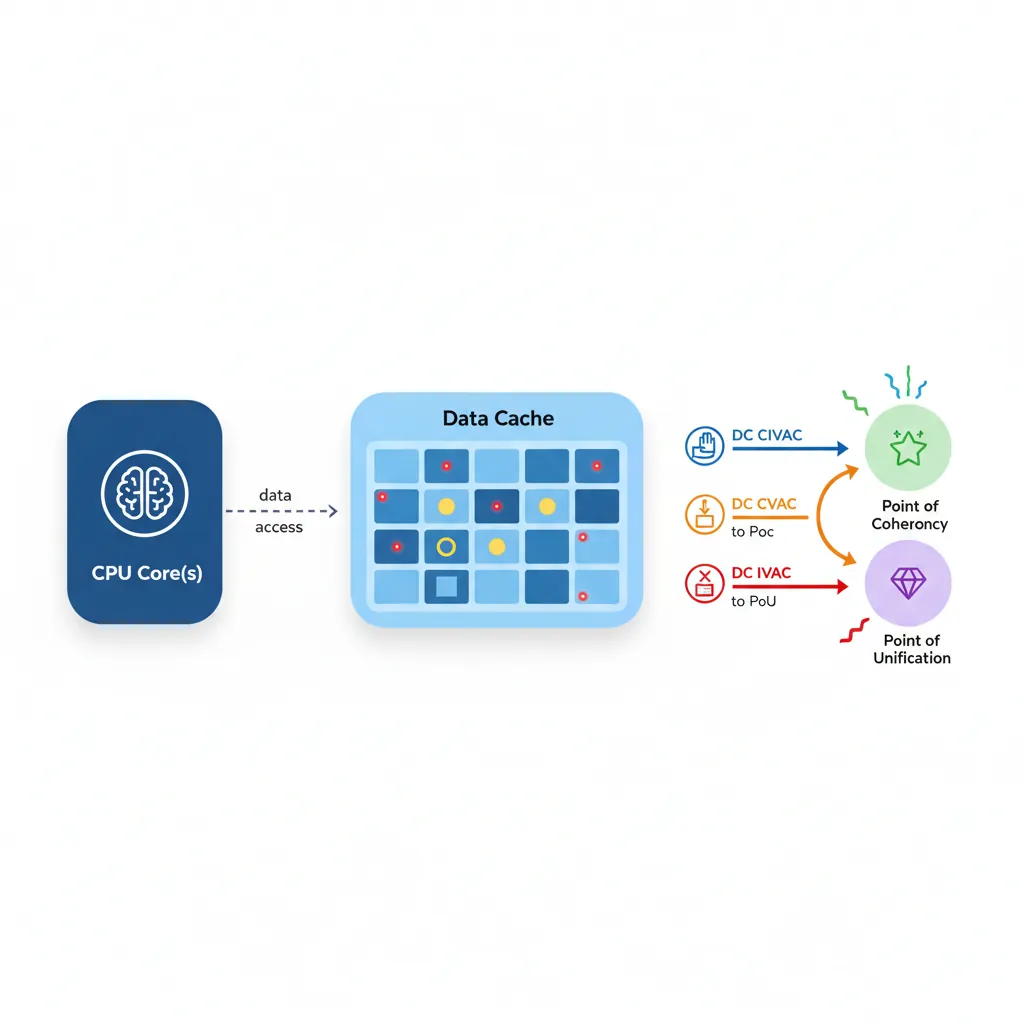 Data cache maintenance operations: DC CIVAC, DC CVAC, and DC IVAC at Point of Coherency