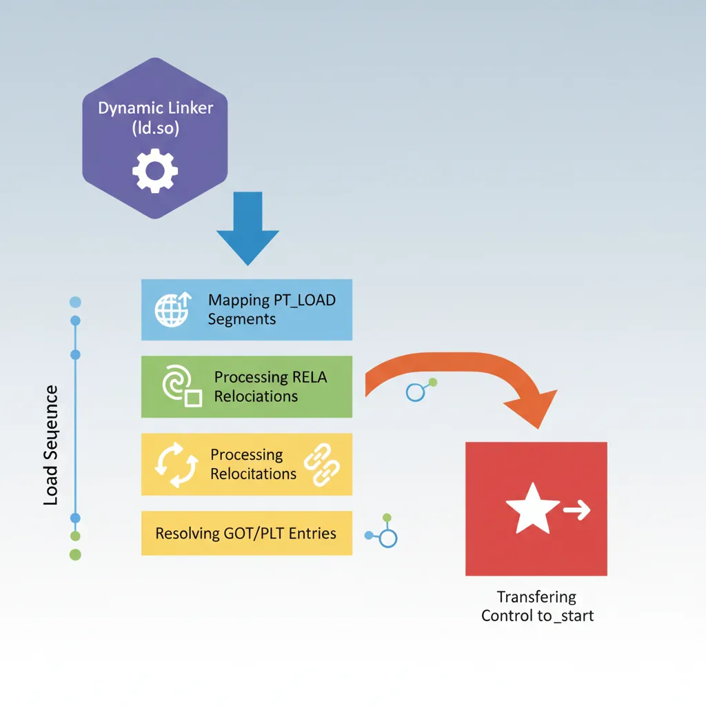 Dynamic linker ld.so load and relocation sequence