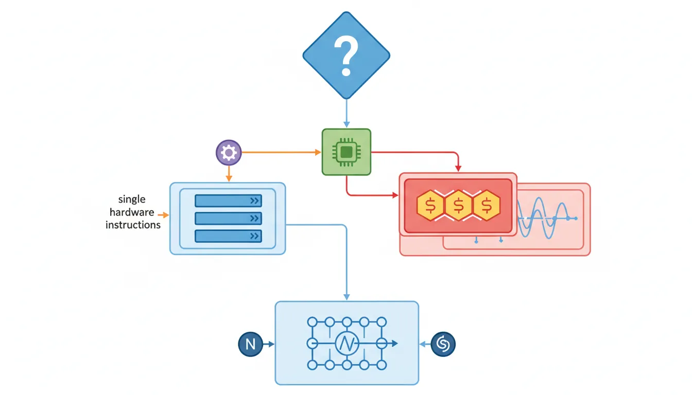 Decision flowchart for when to use inline assembly versus separate files or intrinsics
