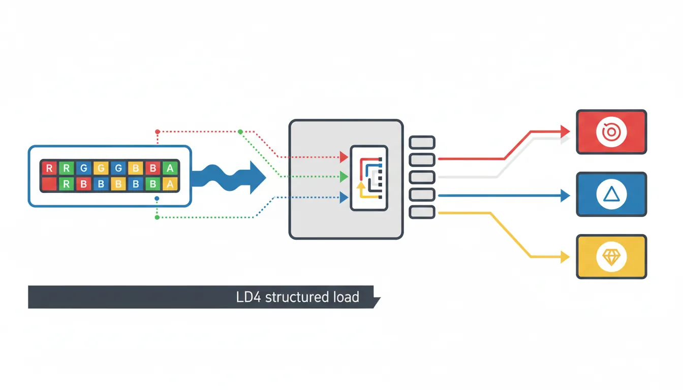 LD4 structured load de-interleaving RGBA pixel data into four separate V registers