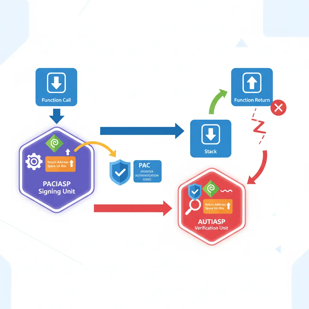 Pointer Authentication sign and verify flow using spare virtual address bits
