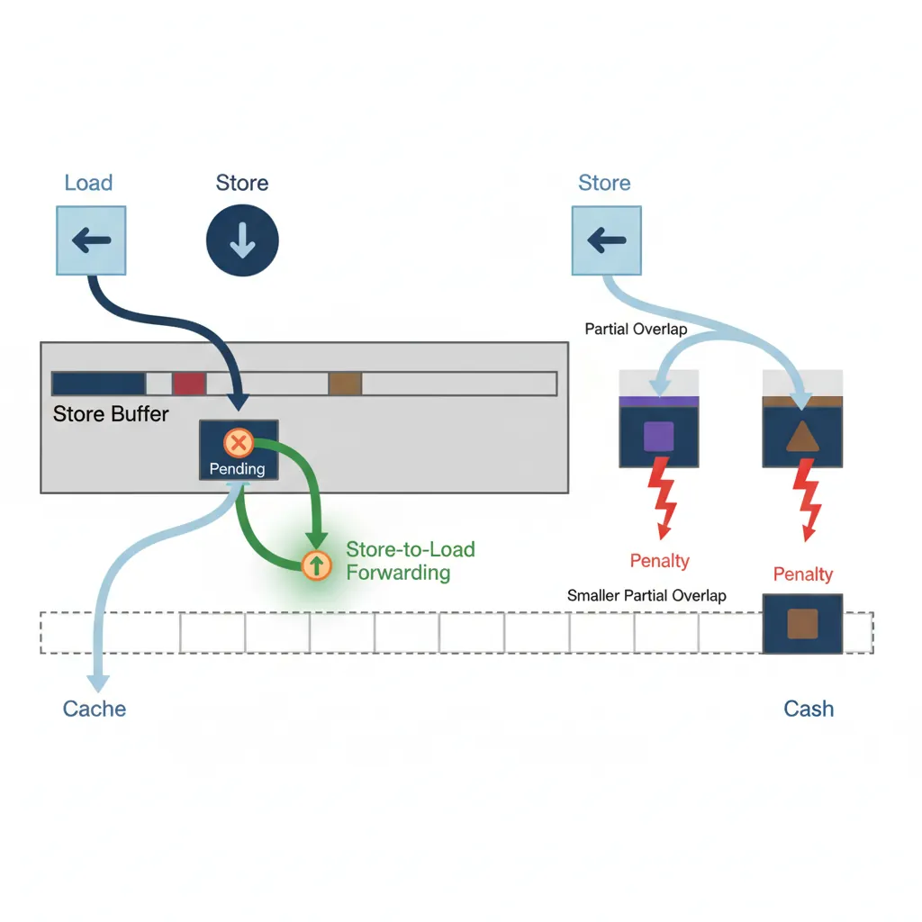 Store-to-load forwarding mechanism in ARM memory subsystem