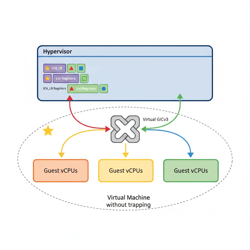 Virtual GICv3 interrupt injection via list registers