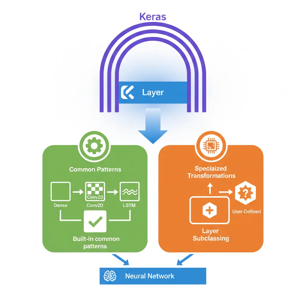 Keras layer types and custom layer subclassing pattern