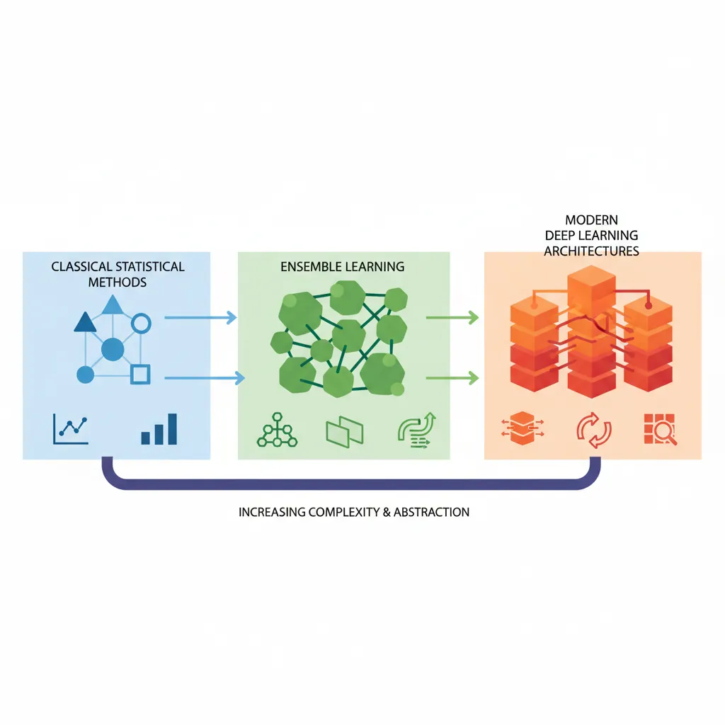 Overview of the machine learning landscape from classical algorithms to modern deep learning