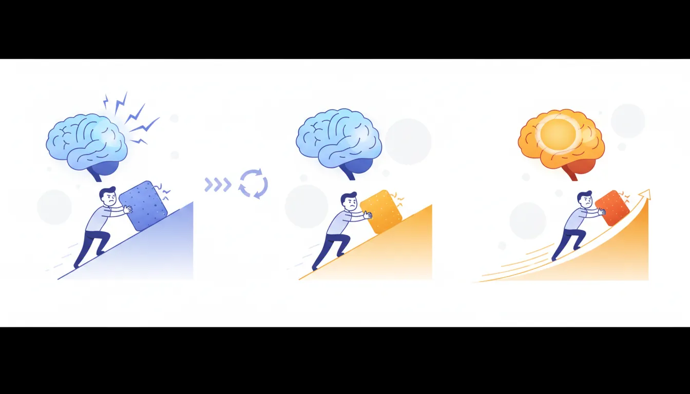 Illustration of the three stages of habit formation from prefrontal cortex learning to basal ganglia automation