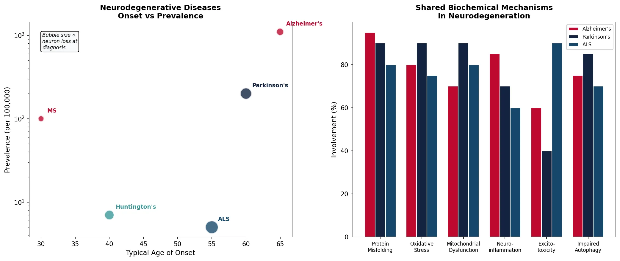 Neurodegenerative Diseases\nOnset vs Prevalence