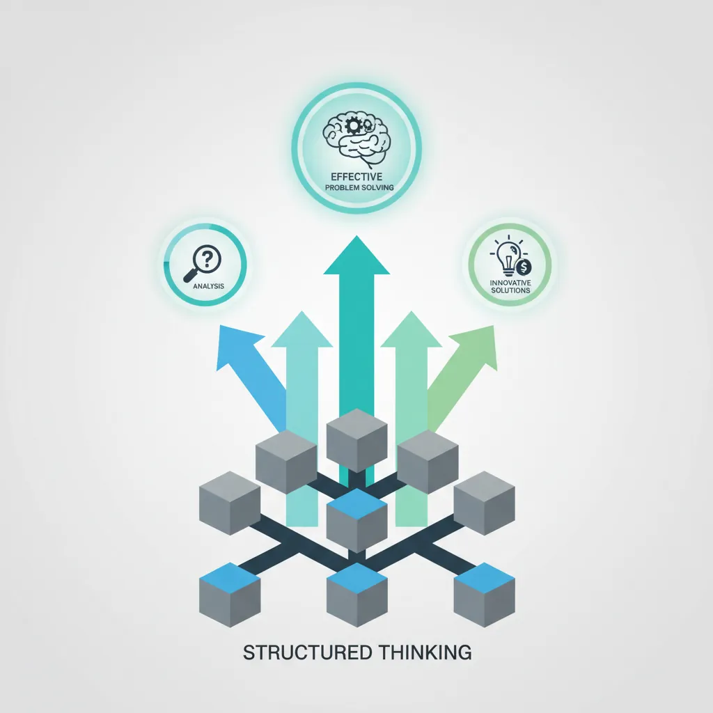 Diagram illustrating the consulting mindset with hypothesis-driven thinking and structured analysis