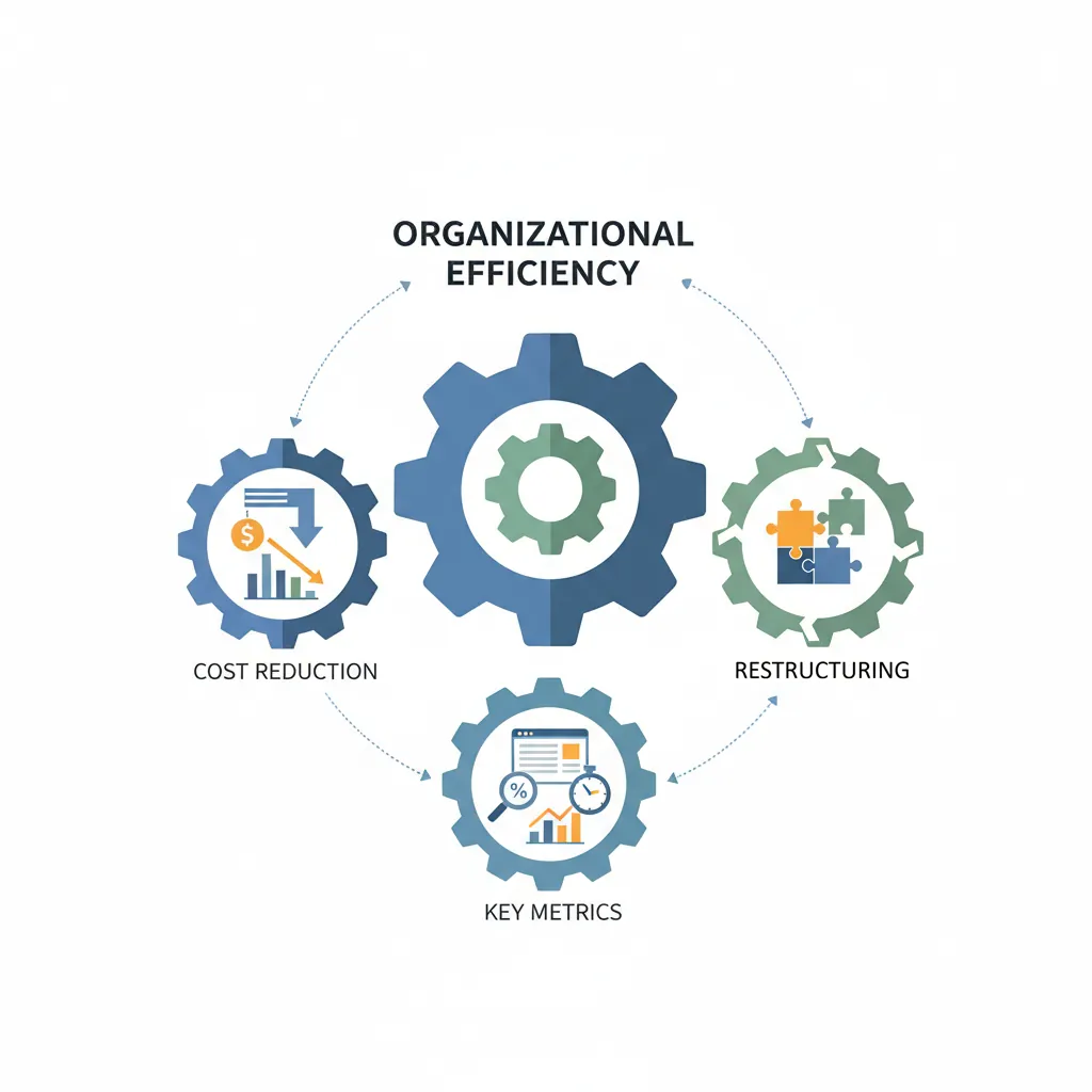 Organizational efficiency metrics including span of control, layers, and FTE ratios