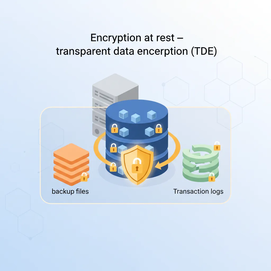 Transparent data encryption architecture protecting data stored on disk