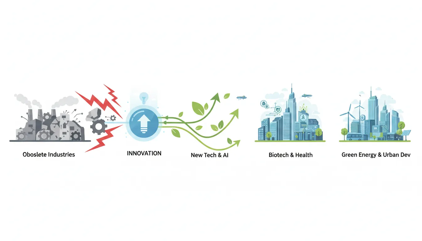 Creative destruction cycle: innovation displacing established industries