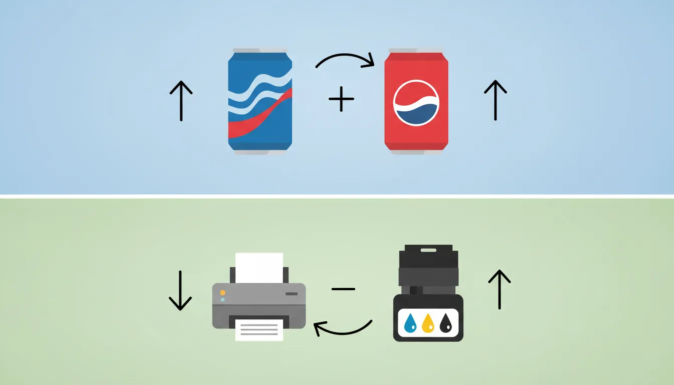 Cross elasticity diagram showing substitutes and complements