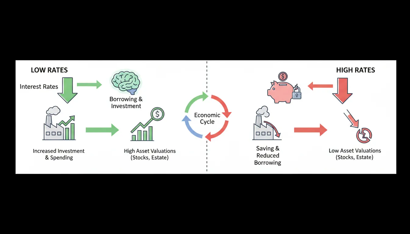 Interest rate effects on investment decisions and asset valuations