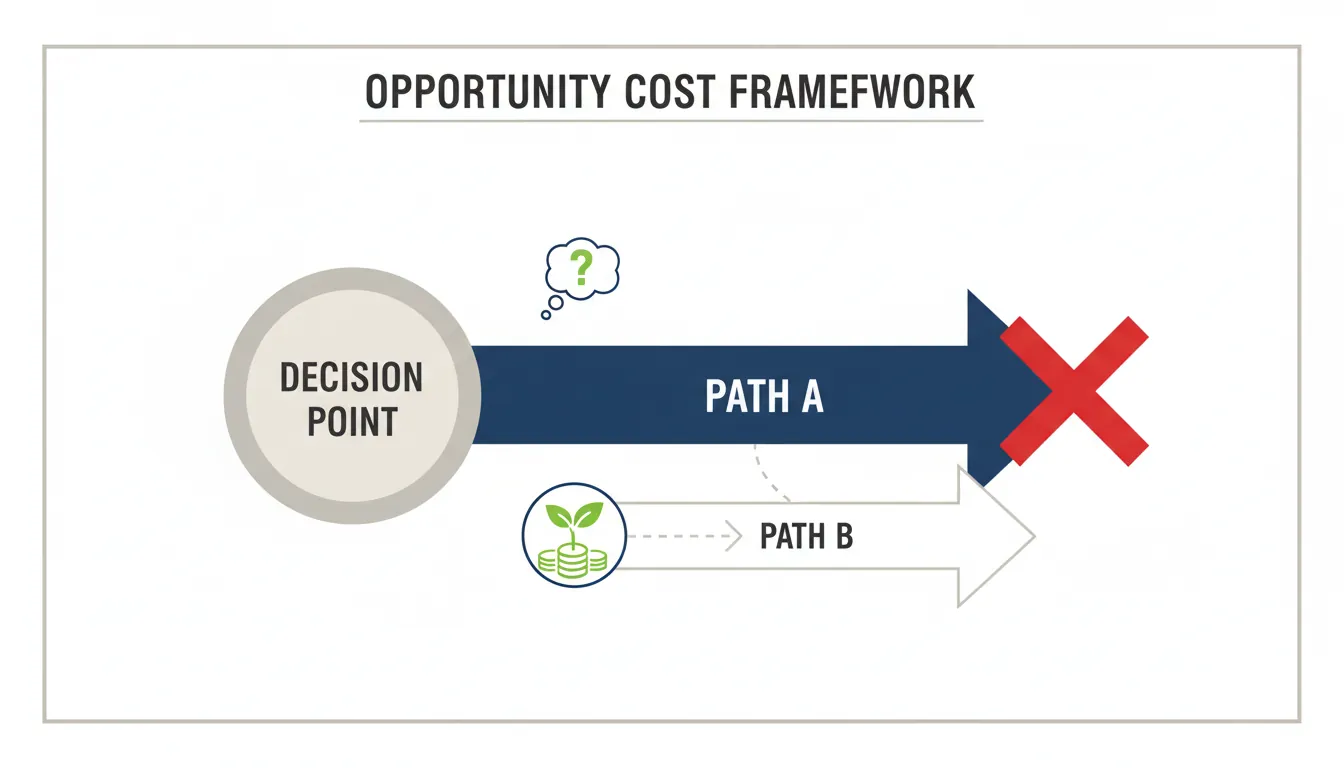 Opportunity cost decision tree showing foregone alternatives
