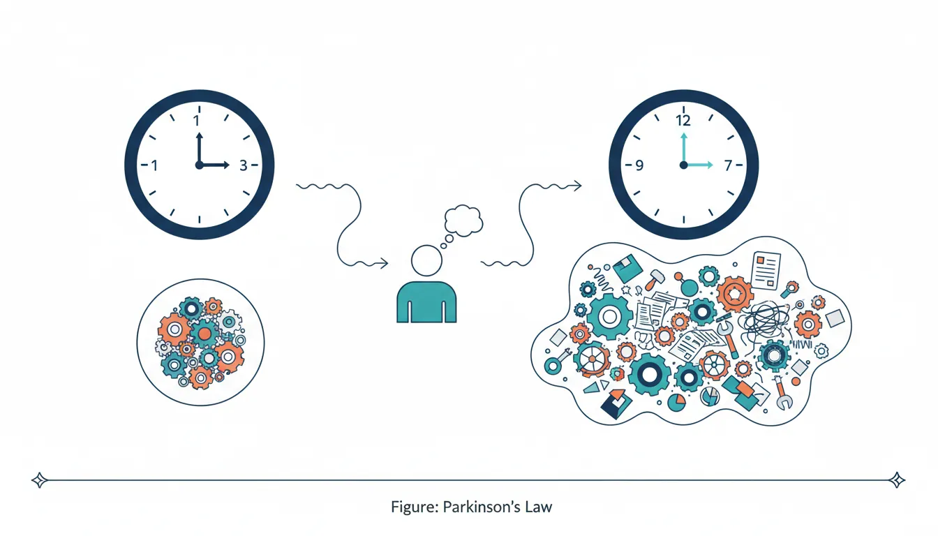 Parkinson's Law showing work expanding to fill available time