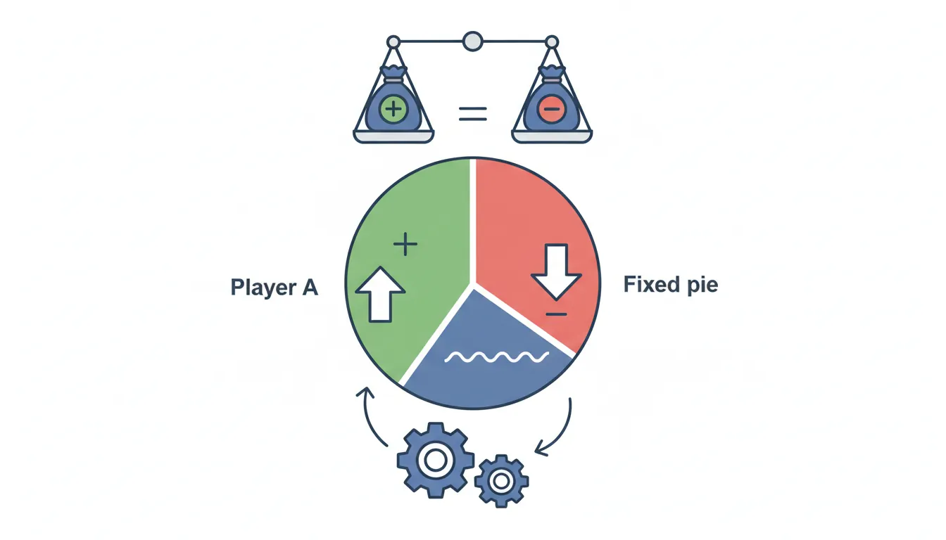 Zero-sum game showing one player's gain equals another's loss