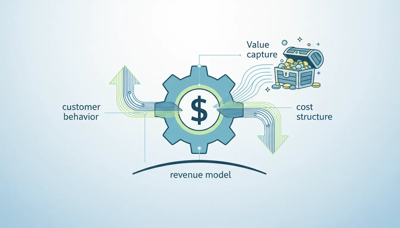 Comparison of revenue model types including subscription, freemium, marketplace, and transactional