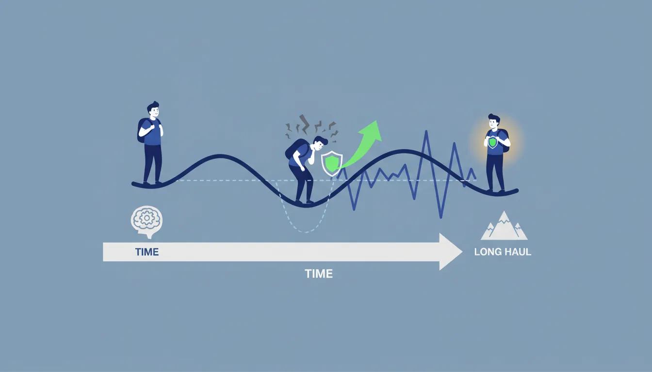 Graph illustrating the typical founder emotional journey from excitement through the trough of despair to sustained growth
