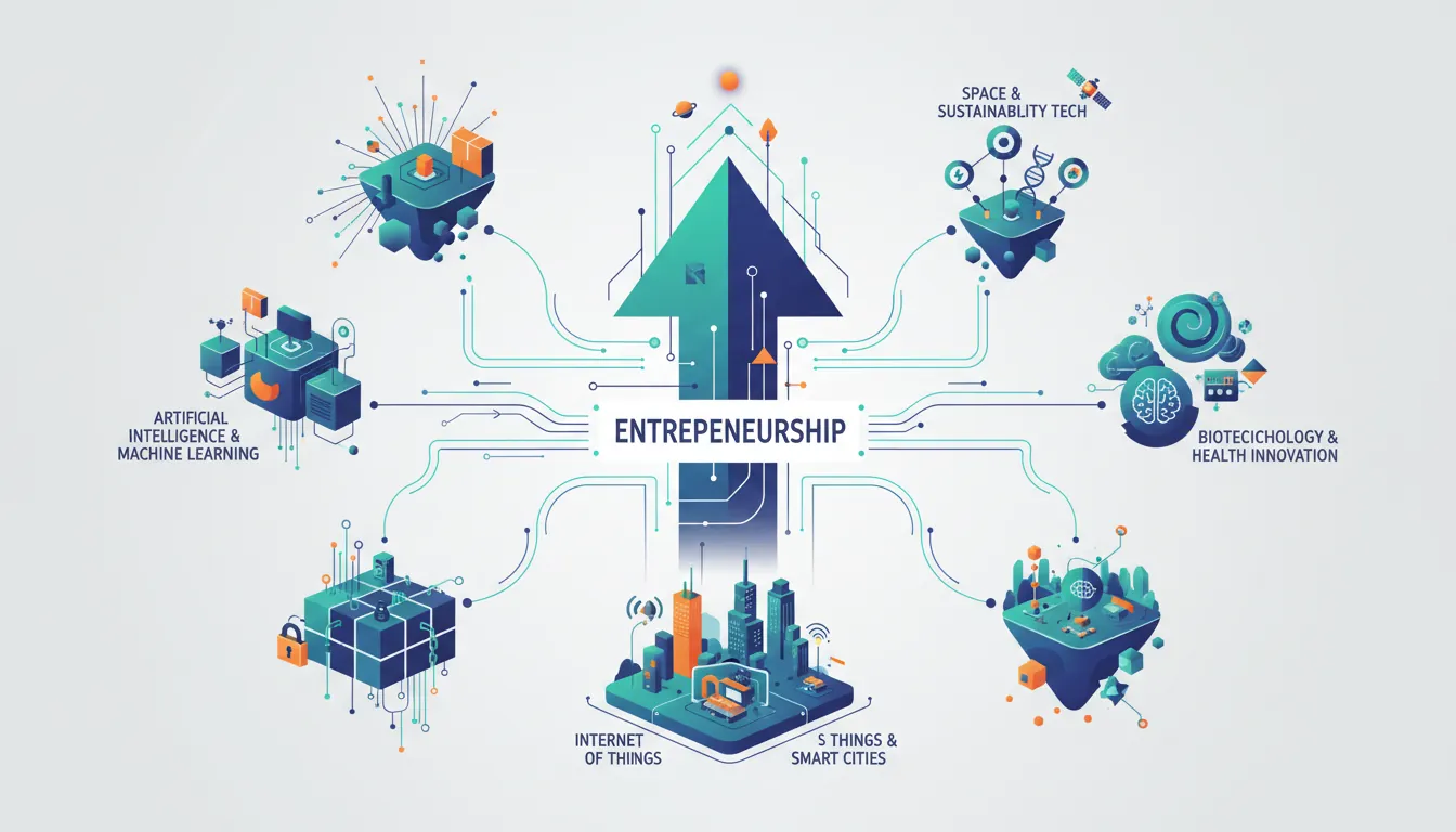 Landscape map of emerging technologies and trends shaping the future of entrepreneurship