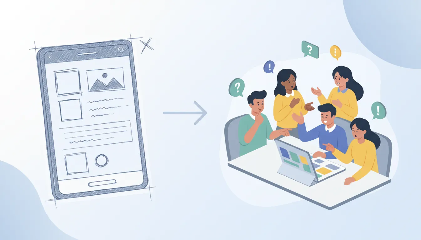 Rapid prototyping fidelity spectrum from napkin sketches to functional MVPs