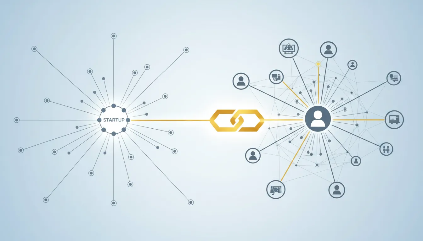 Networking strategy diagram showing how to build relationships with VCs, mentors, and peers before you need them