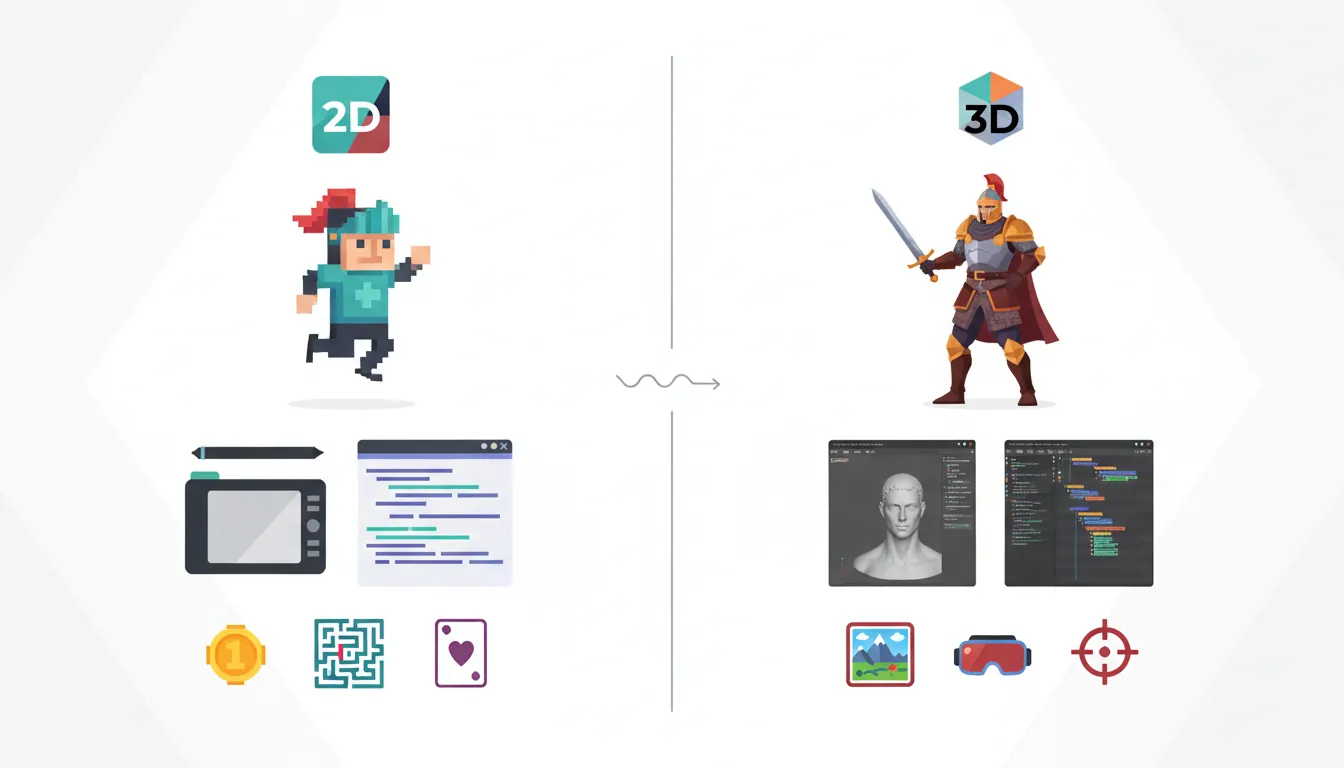 Comparison of 2D and 3D game development approaches