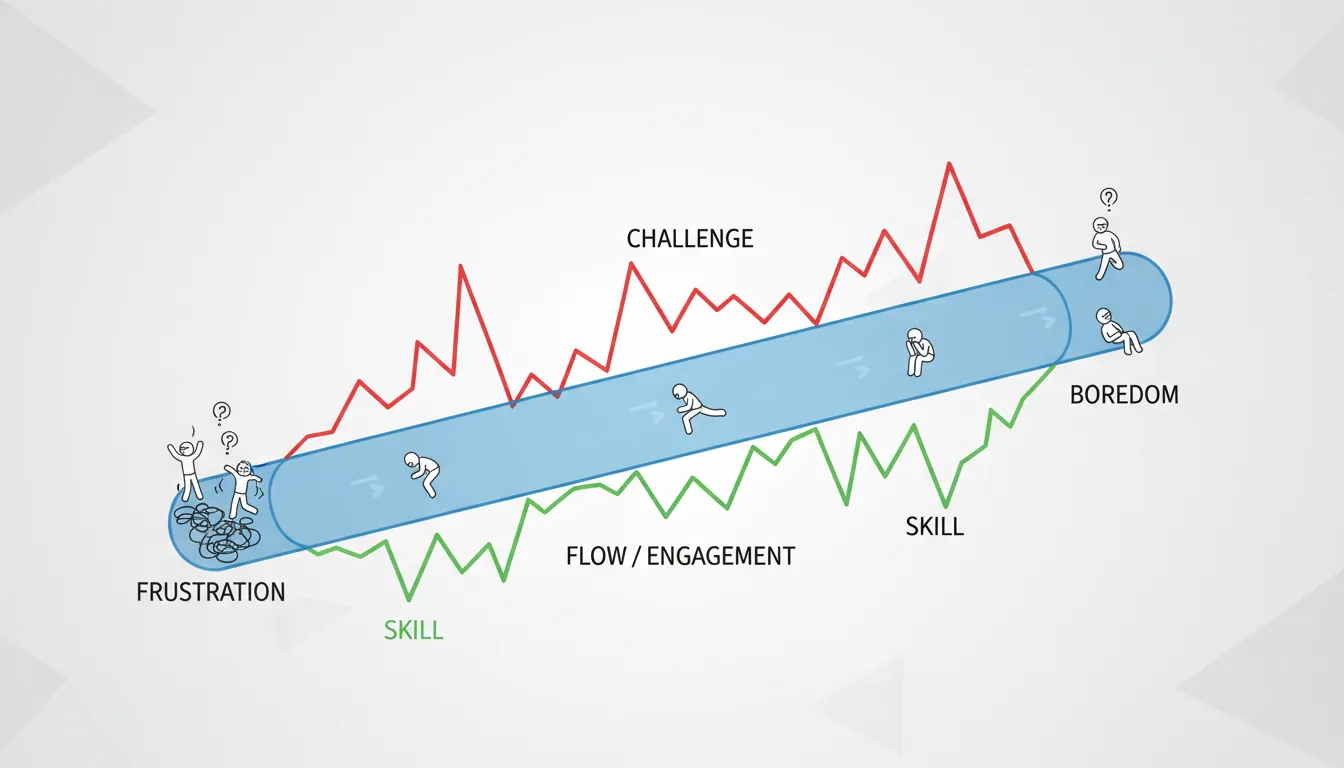 Difficulty curve and flow channel theory diagram
