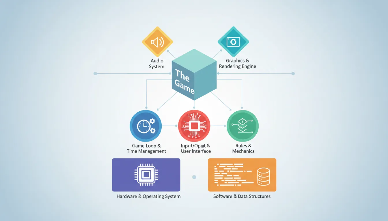 Architecture of essential game systems and their interactions