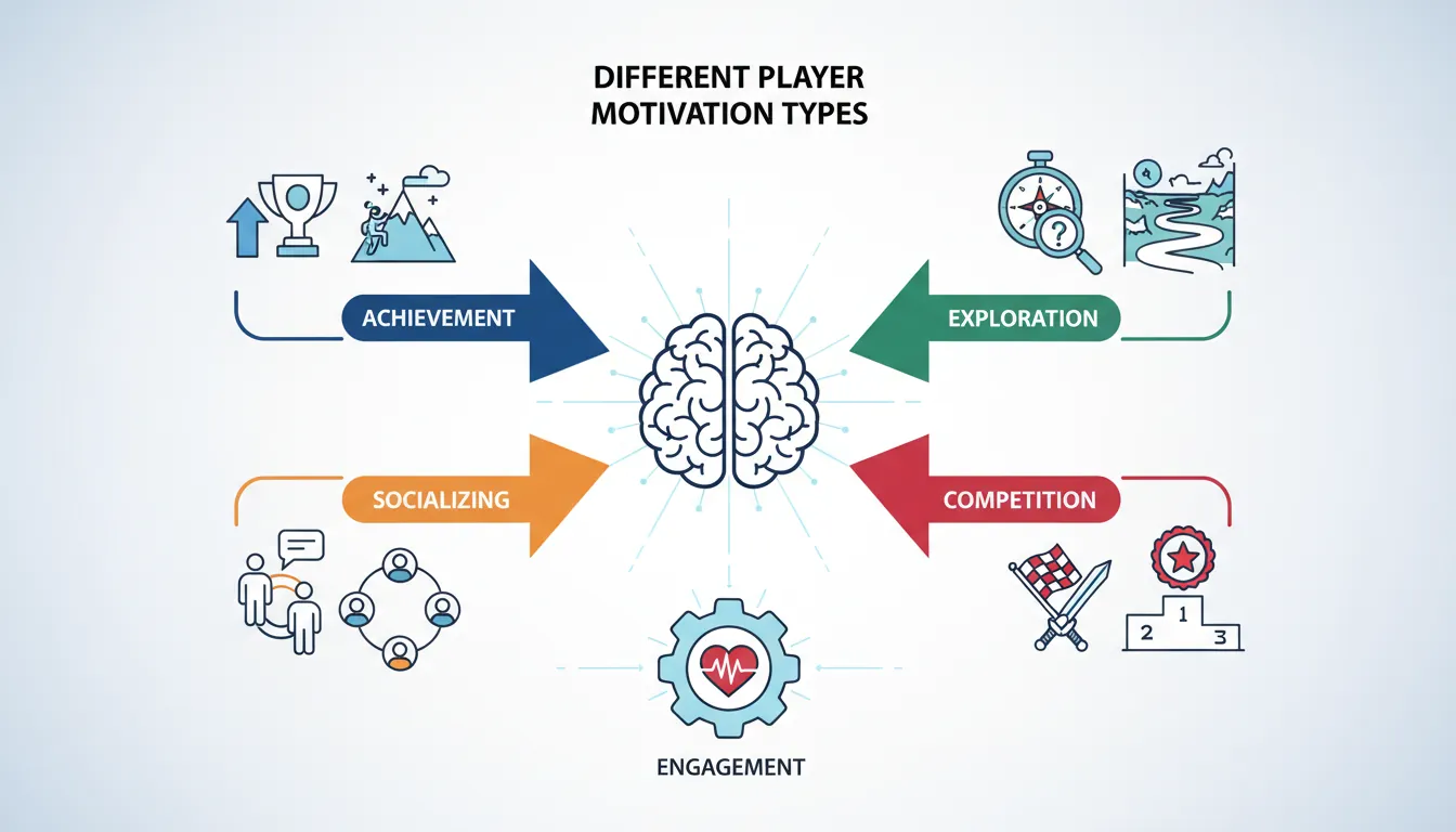 Player motivation types and psychological drivers in game design