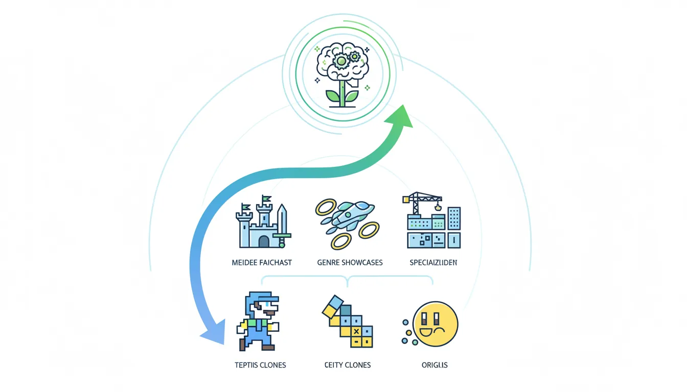 Portfolio project progression from beginner clones to advanced original games