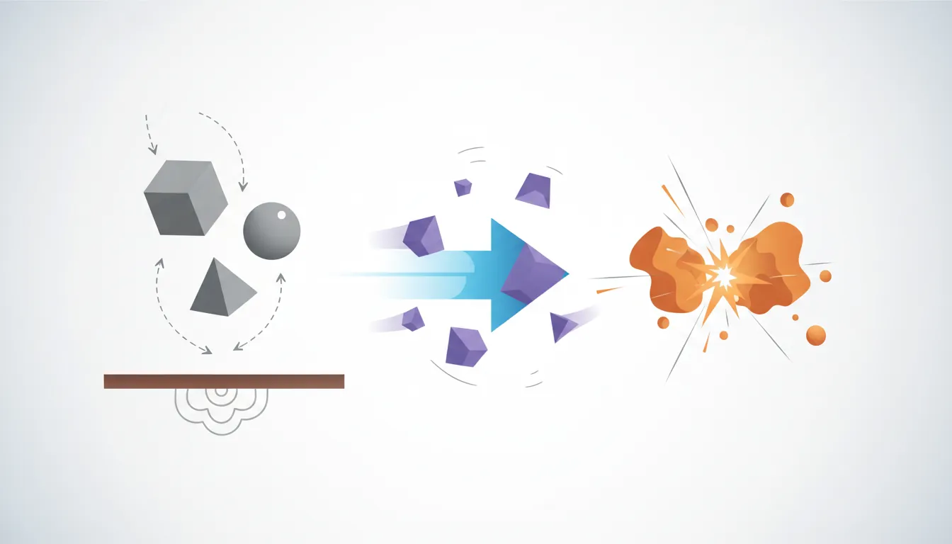 Rigidbody physics system showing forces, gravity, and collision response