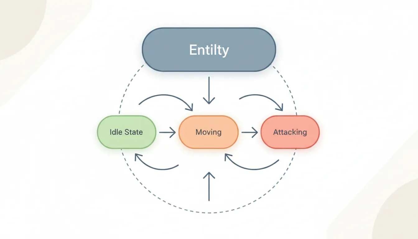 State machine diagram showing transitions between player states