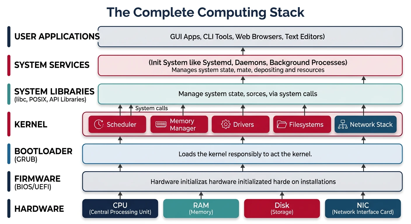 Complete computing stack from hardware to applications