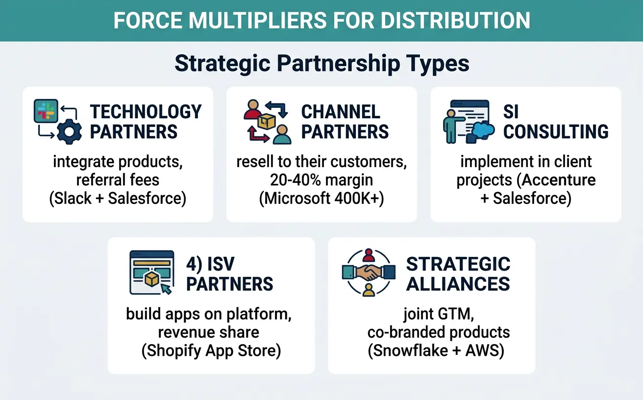 Matrix showing different types of strategic partnerships and their value exchange models