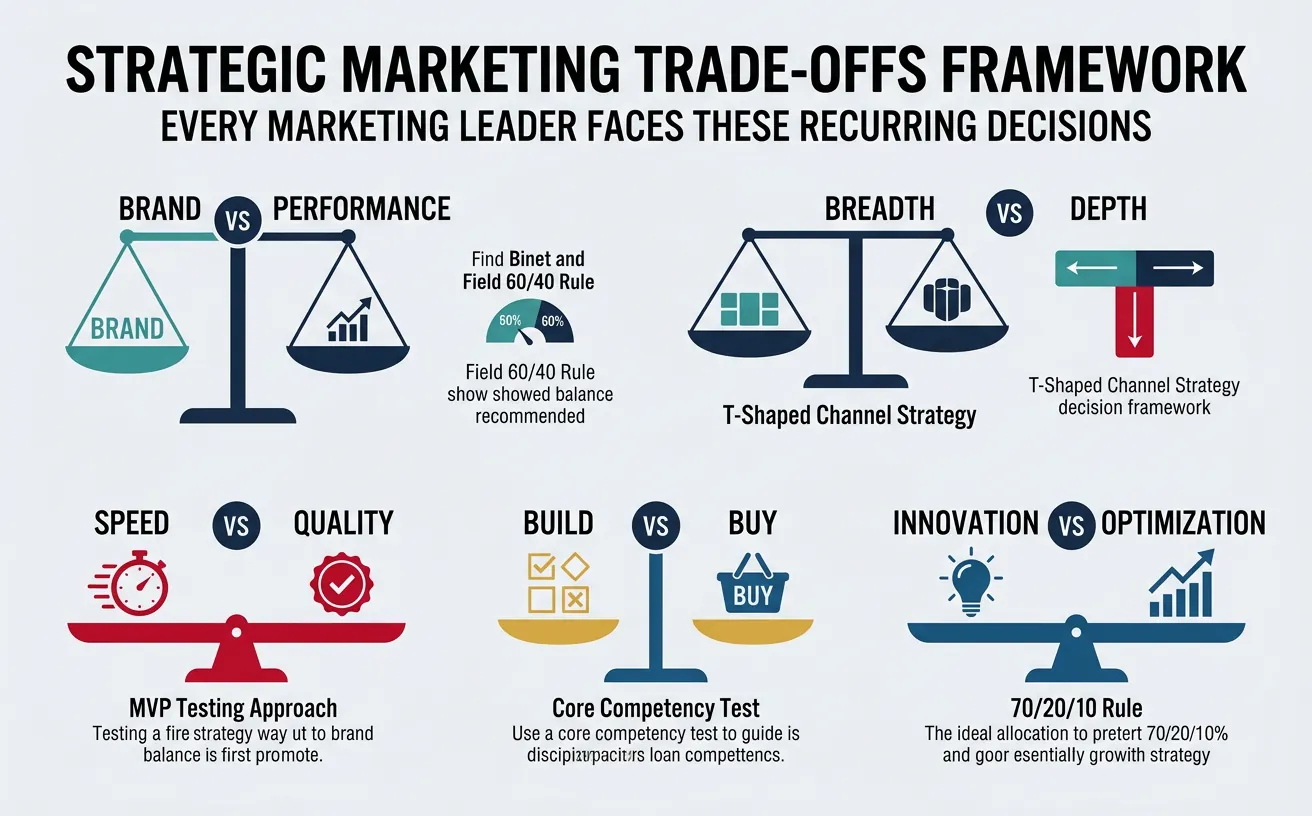 Diagram showing common strategic marketing trade-offs and decision frameworks