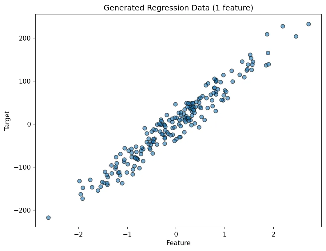 Generated Regression Data (1 feature)