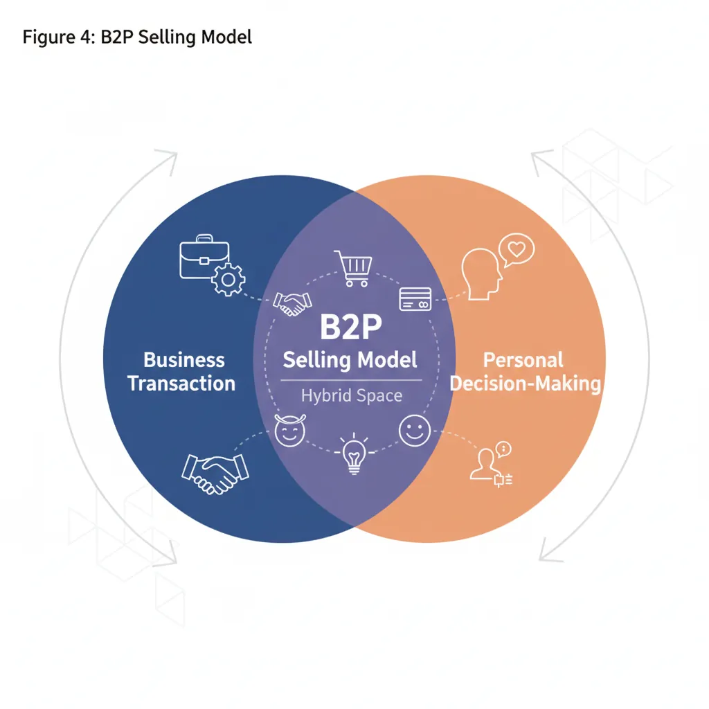 B2P selling model comparing B2B, B2P, and B2C sales approaches