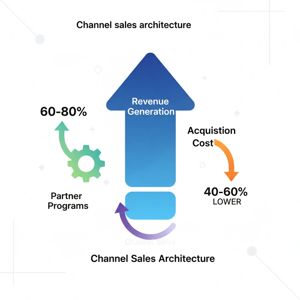 Channel sales architecture showing partner-sourced revenue model